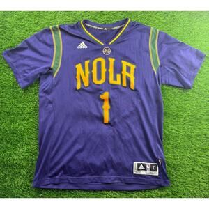 Adidas NBA Swingman NOLA 1 Jersey Men’s L Purple New Orleans Pelicans Mardi Gras